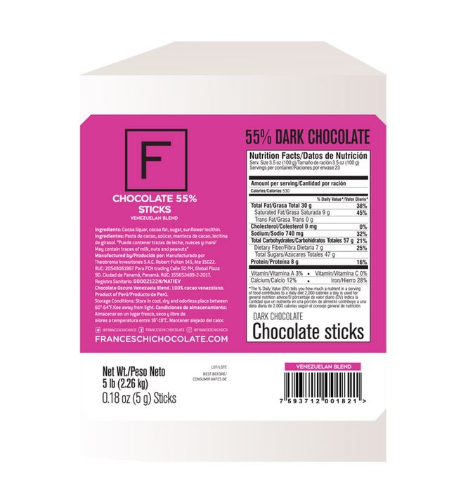 Franceschi Dark Chocolate Venezuelan Blend 55% Sticks