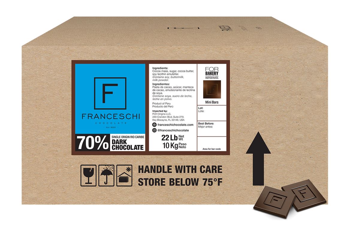 Franceschi Dark Chocolate  Single Origin Río Caribe 70% Mini Bars