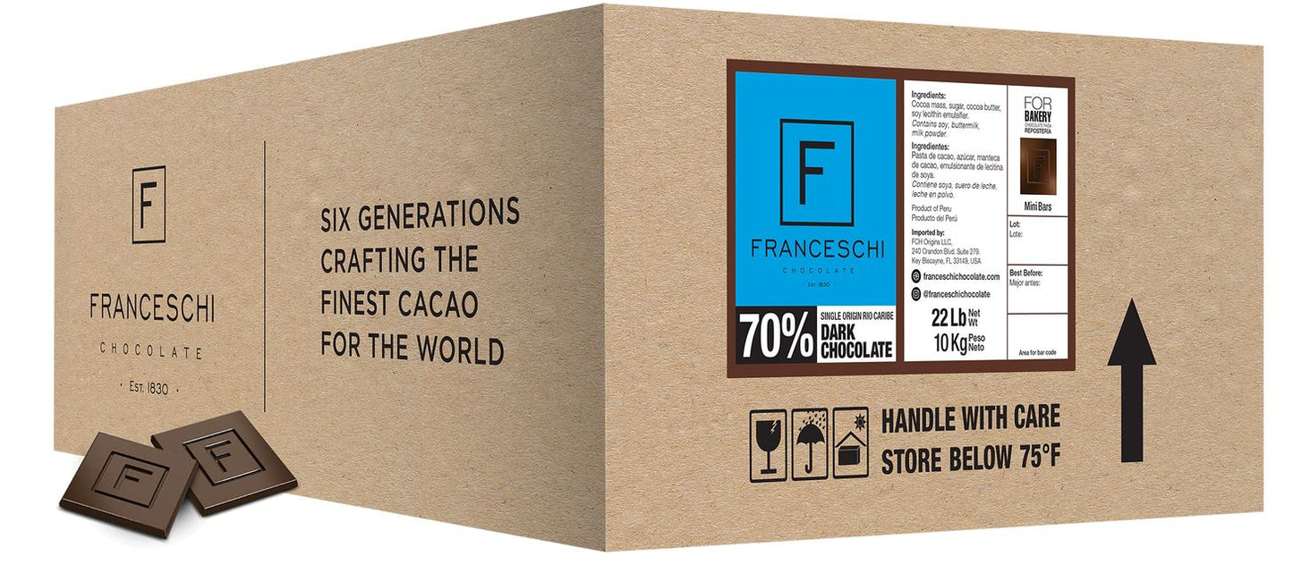 Franceschi Dark Chocolate  Single Origin Río Caribe 70% Mini Bars